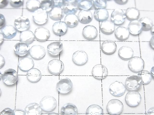 【動画】宝石質スカイブルートパーズAAA ルース ラウンド カボションカット4×4mm 10個 サムネイル2
