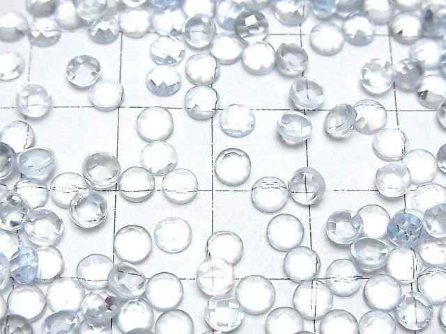 【動画】宝石質スカイブルートパーズAAA ルース ラウンド カボションカット4×4mm 10個 サムネイル3