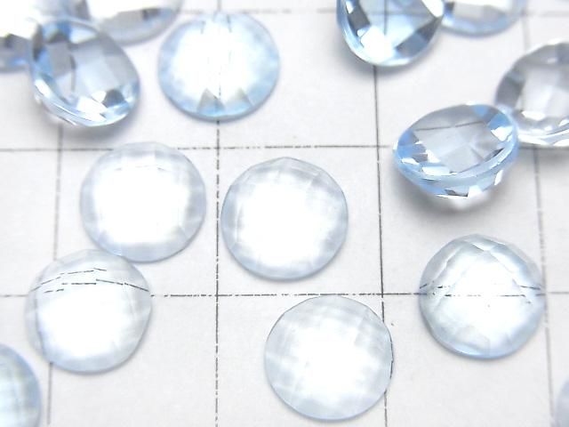 【動画】宝石質スカイブルートパーズAAA ルース ラウンド カボションカット8×8mm 2個 サムネイル2