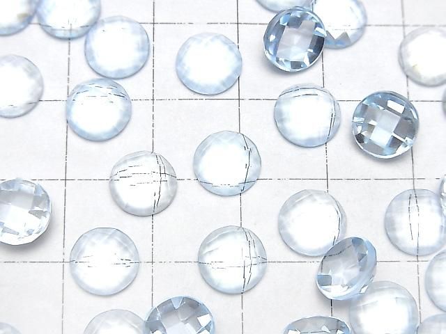 【動画】宝石質スカイブルートパーズAAA ルース ラウンド カボションカット8×8mm 2個 サムネイル3