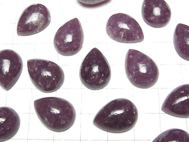 【動画】レピドライトAAA- ペアシェイプ カボション18×13mm 1個 サムネイル3