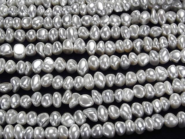 【動画】貝パール シルバー ポテト~バロック6~7mm 1連(約38cm) サムネイル3