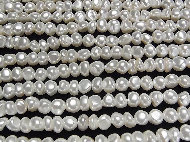 【動画】貝パール ホワイト ポテト~バロック6~7mm 1連(約38cm) サムネイル3