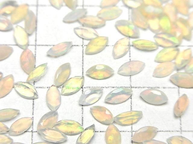 【動画】宝石質エチオピア産オパールAAA- ルース マーキスファセットカット6×3mm 10粒 サムネイル2