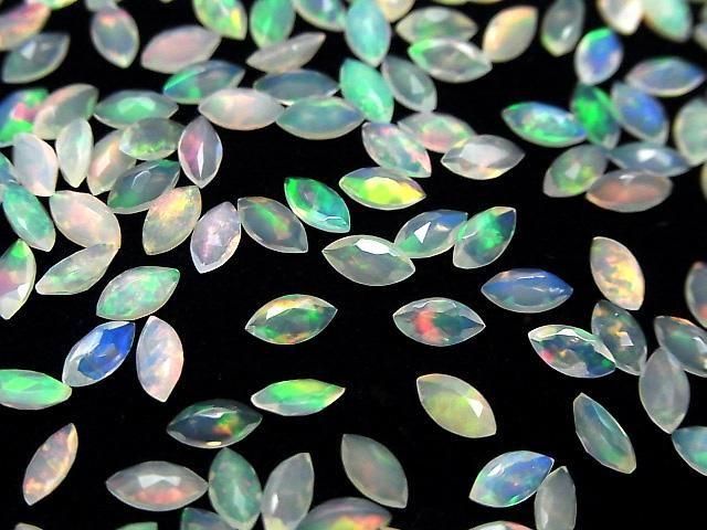 【動画】宝石質エチオピア産オパールAAA- ルース マーキスファセットカット6×3mm 10粒 サムネイル3
