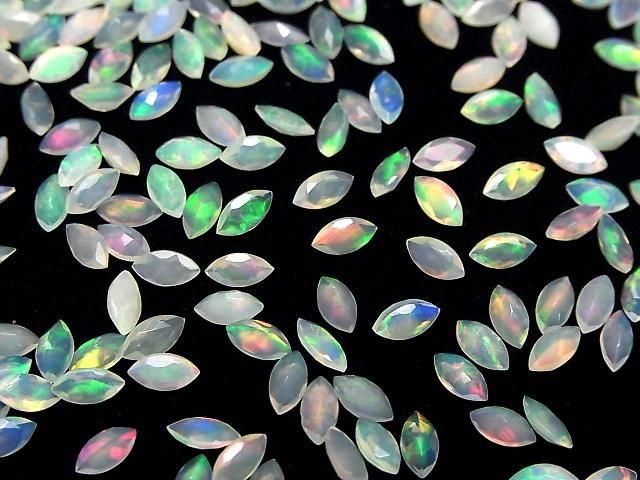 【動画】宝石質エチオピア産オパールAAA- ルース マーキスファセットカット6×3mm 10粒 サムネイル4