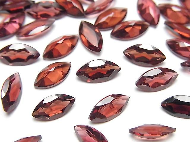【動画】宝石質モザンビーク産ガーネットAAA ルース マーキスファセットカット10×5mm 5粒の画像