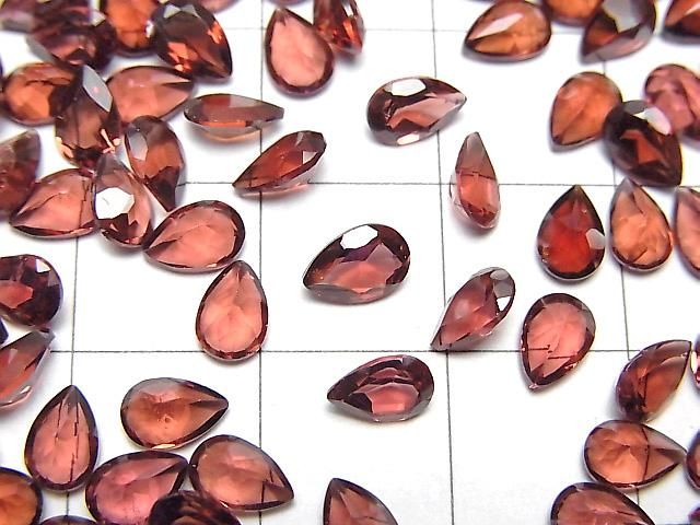 【動画】宝石質モザンビーク産ガーネットAAA ルース ペアシェイプファセットカット6×4mm 10粒 サムネイル2