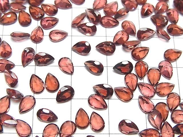 【動画】宝石質モザンビーク産ガーネットAAA ルース ペアシェイプファセットカット6×4mm 10粒 サムネイル4