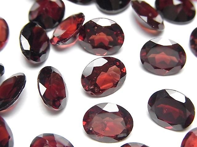【動画】宝石質モザンビーク産ガーネットAAA- ルース オーバルファセットカット10×8mm 2粒の画像