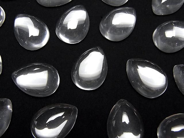 【動画】宝石質クリスタルAAA ペアシェイプ カボション12×8mm 5個の画像