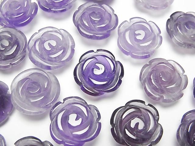 【動画】アメジストAA 薔薇15mm 【片穴】 2個の画像