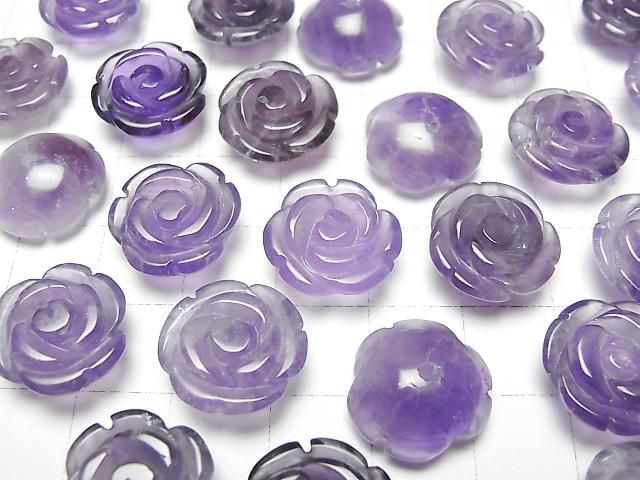 【動画】アメジストAA 薔薇15mm 【片穴】 2個 サムネイル3