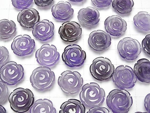 【動画】アメジストAA 薔薇15mm 【片穴】 2個 サムネイル4