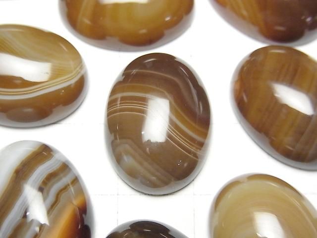 【動画】ブラウンストライプアゲートAAA オーバル カボション20×15mm 2個 サムネイル2