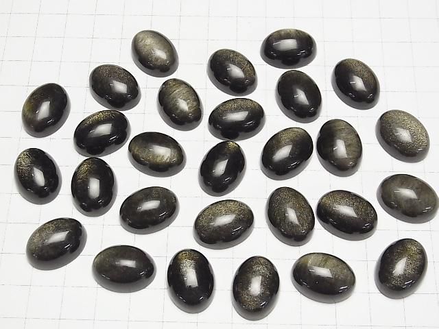 【動画】ゴールデンオブシディアンAAA オーバル カボション20×15mm 1個 サムネイル4