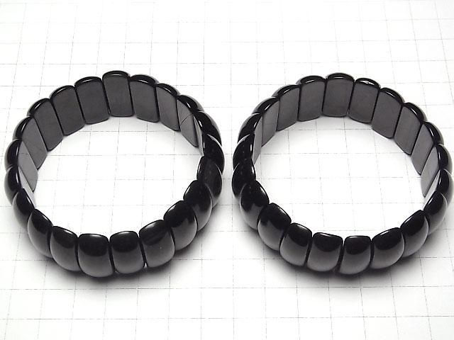 【動画】メキシコ産レインボーオブシディアンAAA 2つ穴オーバル24×10×7mm 1連(バングルブレス) サムネイル4