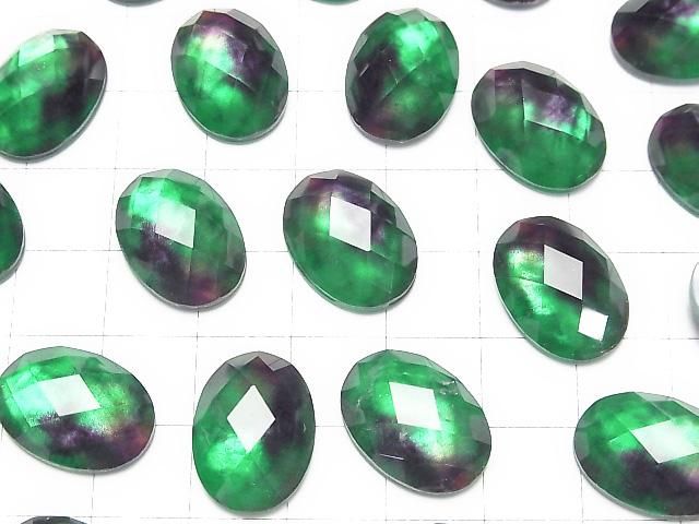 【動画】ホワイトシェル×クリスタルAAA オーバル カボションカット18×13mm 【グリーンパープル】 2個 サムネイル3