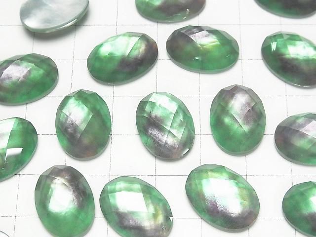 【動画】ホワイトシェル×クリスタルAAA オーバル カボションカット18×13mm 【ライトグリーンパープル】 2個 サムネイル3