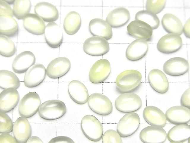 【動画】ライムグリーンカルセドニーAAA オーバル カボション6×4mm 10個 サムネイル3