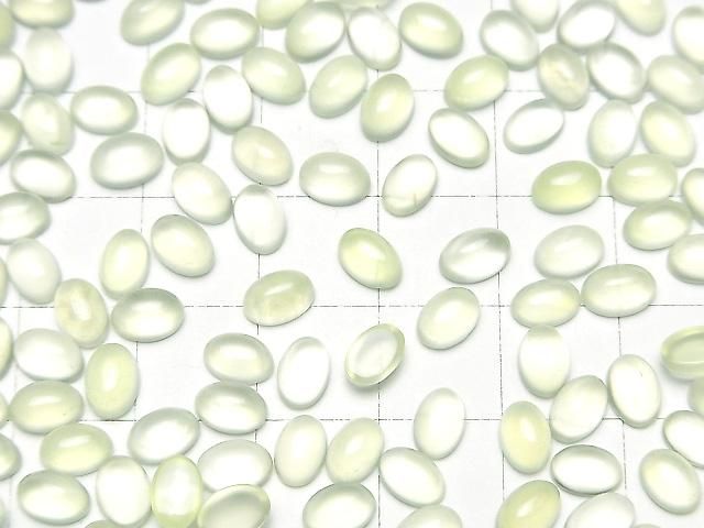 【動画】ライムグリーンカルセドニーAAA オーバル カボション6×4mm 10個 サムネイル4