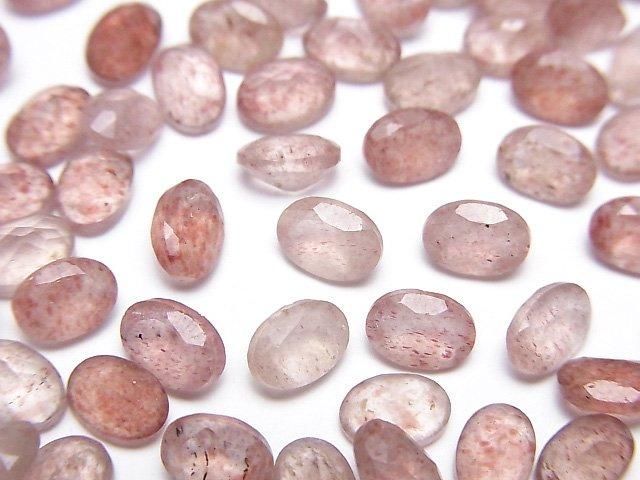 【動画】宝石質ピンクエピドートAA++ ルース オーバルファセットカット6×4mm 10粒の画像
