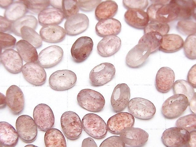 【動画】宝石質ピンクエピドートAA++ ルース オーバルファセットカット6×4mm 10粒 サムネイル3