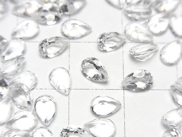 【動画】宝石質ホワイトトパーズAAA ルース ペアシェイプファセットカット6×4mm 10粒 サムネイル2