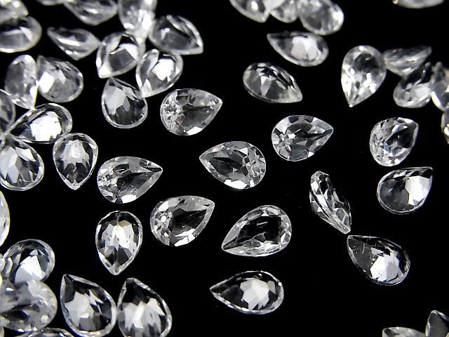【動画】宝石質ホワイトトパーズAAA ルース ペアシェイプファセットカット6×4mm 10粒 サムネイル3