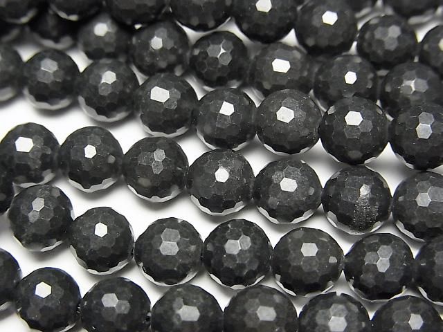 【動画】【素晴らしい輝き】シュンガイトAAA 128面ラウンドカット6mm 1連(約35cm)の画像