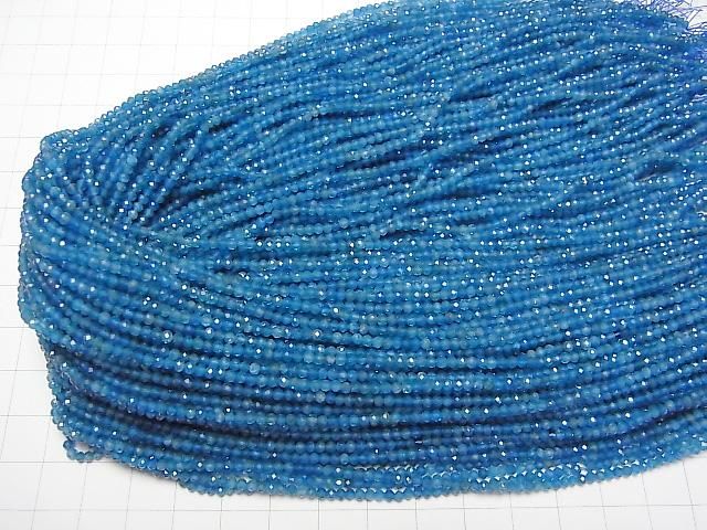 【動画】【素晴らしい輝き】ネオンブルーアパタイトAA++ セミラウンドカット2mm 1連(約37cm) サムネイル4