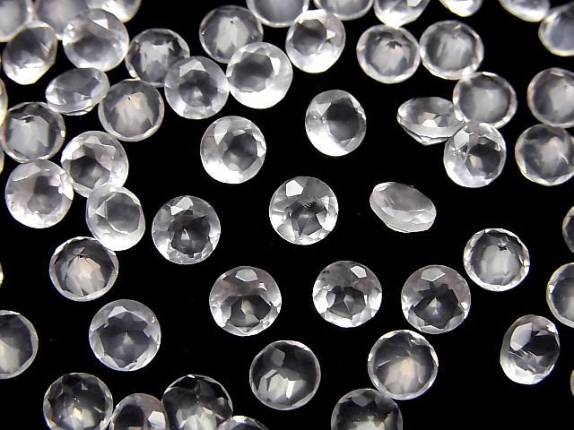 【動画】宝石質ローズクォーツAAA ルース ラウンドファセットカット5×5mm 10粒の画像