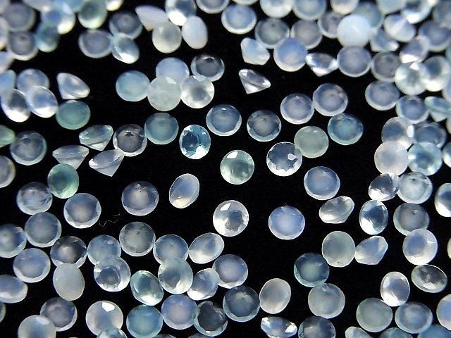 【動画】宝石質ペルー産ブルーオパールAAA- ルース ラウンドファセットカット3×3mm 10粒の画像