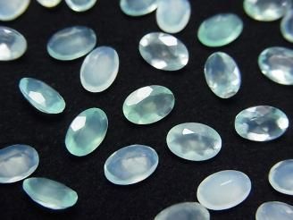 【動画】宝石質ペルー産ブルーオパールAAA- ルース オーバルファセットカット6×4mm 3粒