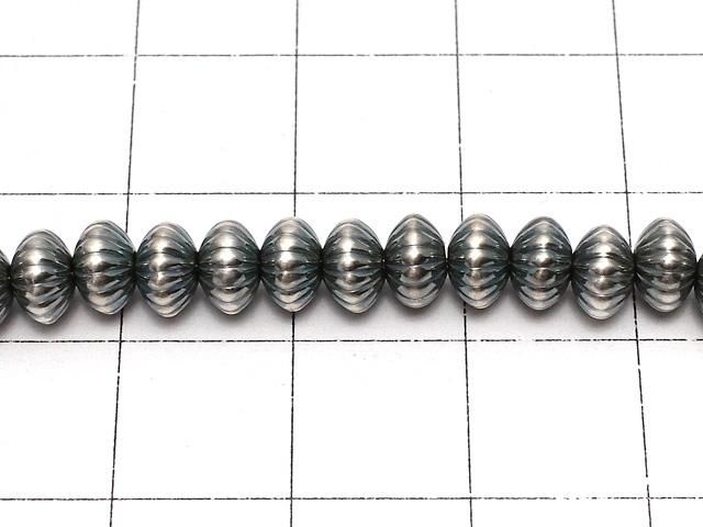 Silver925 ナバホパール ライン入りロンデル5.7×5.7×3.5mm 3個 サムネイル2
