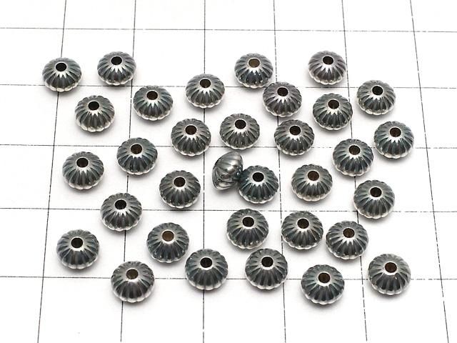 Silver925 ナバホパール ライン入りロンデル5.7×5.7×3.5mm 3個 サムネイル4