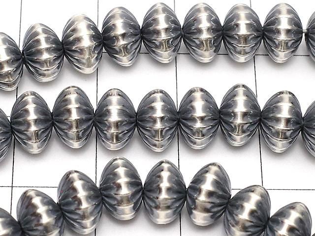 Silver925 ナバホパール ライン入りロンデル8×8×5.2mm 1個 サムネイル2