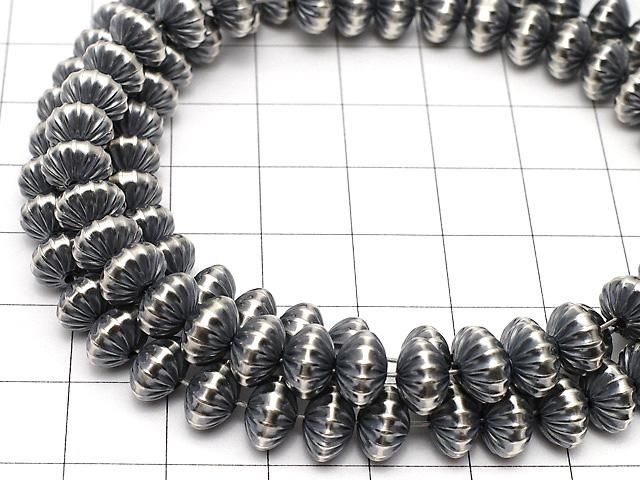 Silver925 ナバホパール ライン入りロンデル8×8×5.2mm 1個 サムネイル4