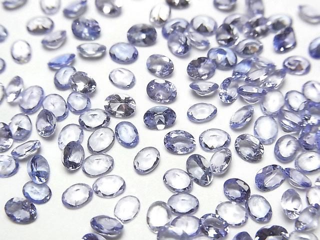 【動画】宝石質タンザナイトAAA ルース オーバルファセットカット4×3mm 10粒の画像
