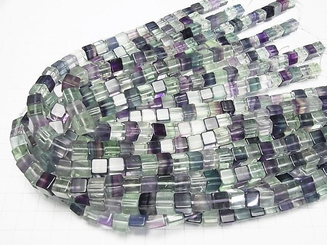 【動画】マルチカラーフローライトAA++ キューブ8×8×8mm 半連/1連(約38cm) サムネイル4