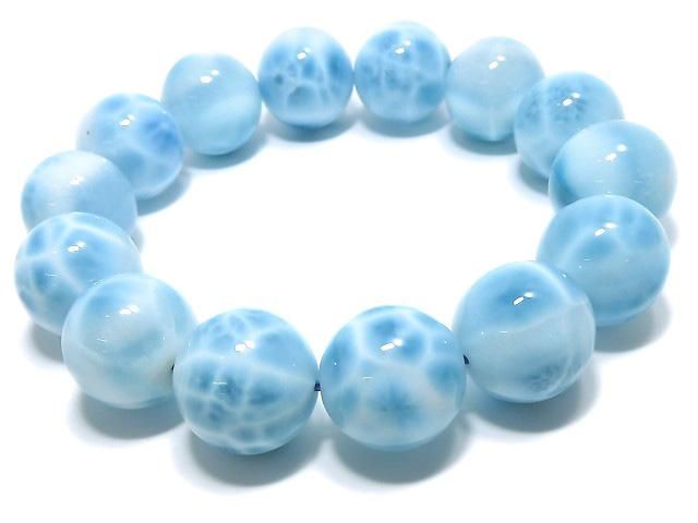 【動画】【1点もの】高品質ラリマーAAA ラウンド16mm 1連(ブレス) NO.502 サムネイル4