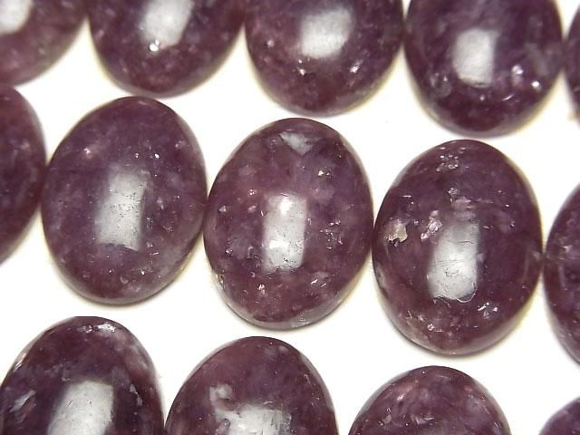 【動画】レピドライトAAA- オーバル カボション20×15mm 1個の画像