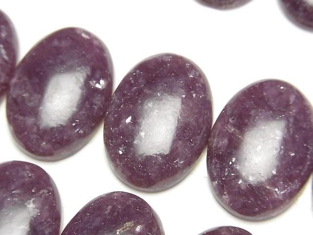 【動画】レピドライトAAA- オーバル カボション25×18mm 1個の画像