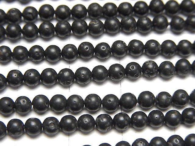 【動画】ブラックラバー(溶岩) 小粒ラウンド3mm 1連(約36cm) サムネイル2
