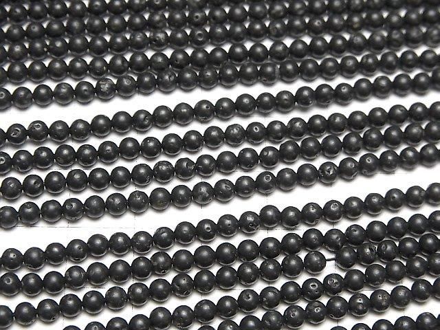 【動画】ブラックラバー(溶岩) 小粒ラウンド3mm 1連(約36cm) サムネイル3