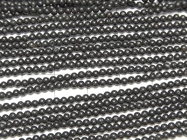 【動画】ブラックラバー(溶岩) 極小ラウンド2mm 1連(約37cm) サムネイル3