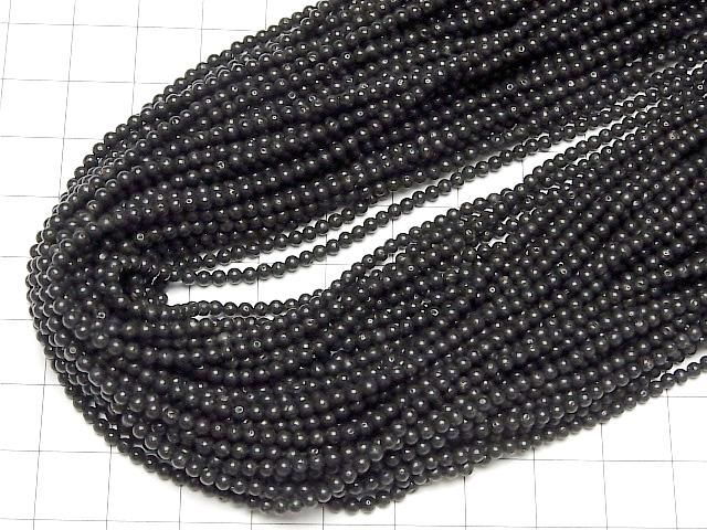 【動画】ブラックラバー(溶岩) 極小ラウンド2mm 1連(約37cm) サムネイル4