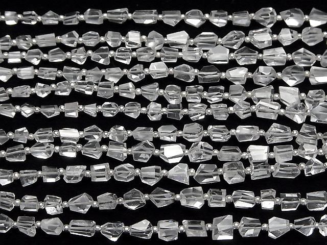 【動画】宝石質ホワイトトパーズAA++ タンブルカット 半連/1連(約18cm) サムネイル4