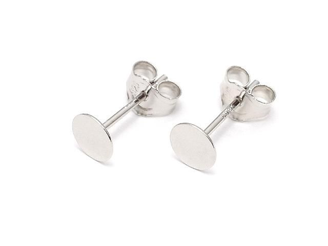 【動画】Silver925 ピアスポスト&キャッチ ラウンドディスク 【3mm】【4mm】【5mm】【6mm】【8mm】 ロジウム 2ペアの画像
