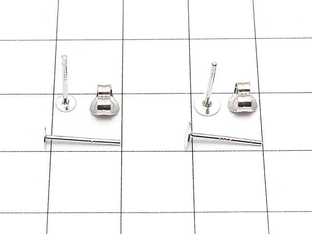 【動画】Silver925 ピアスポスト&キャッチ ラウンドディスク 【3mm】【4mm】【5mm】【6mm】【8mm】 ロジウム 2ペア サムネイル2